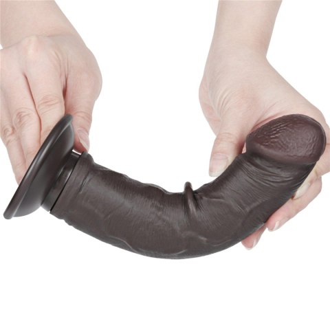 8-calowe Realistyczne Dildo z Ruchomą Skórą i Podwójną Gęstością – Czarne