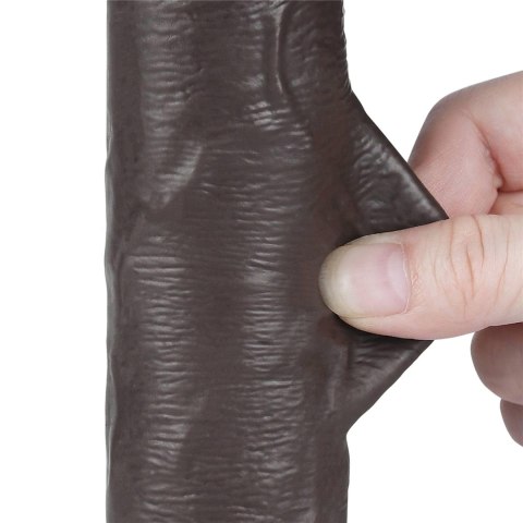 8-calowe Realistyczne Dildo z Ruchomą Skórą i Podwójną Gęstością – Czarne