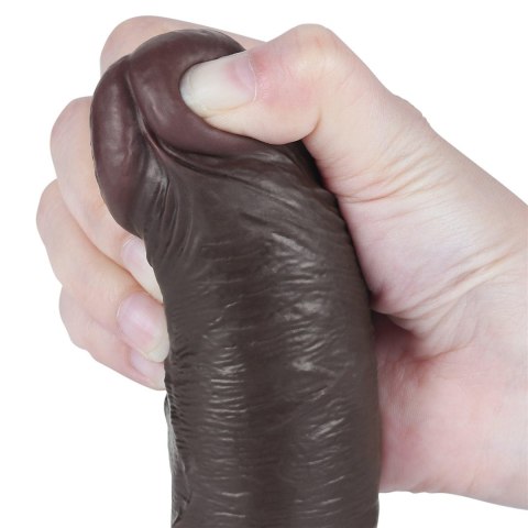 8-calowe Realistyczne Dildo z Ruchomą Skórą i Podwójną Gęstością – Czarne
