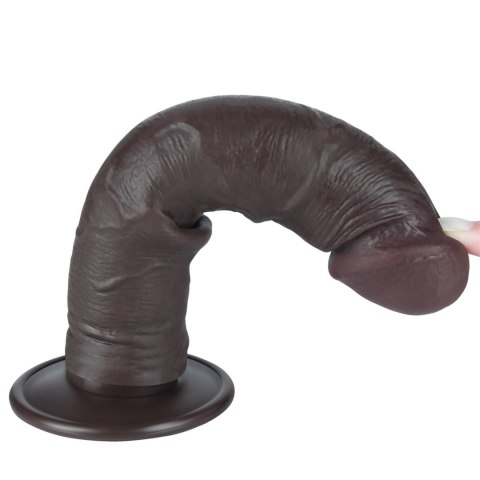 8-calowe Realistyczne Dildo z Ruchomą Skórą i Podwójną Gęstością – Czarne