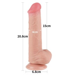 Realistyczne Dildo 8 cali z Dwuwarstwową Konstrukcją i Przesuwną Skórą