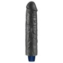 Realistyczne Wibrujące Dildo TPE Real Softee 24 cm, Ładowane USB, Czarne