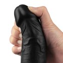 Realistyczne Wibrujące Dildo TPE Real Softee 24 cm, Ładowane USB, Czarne