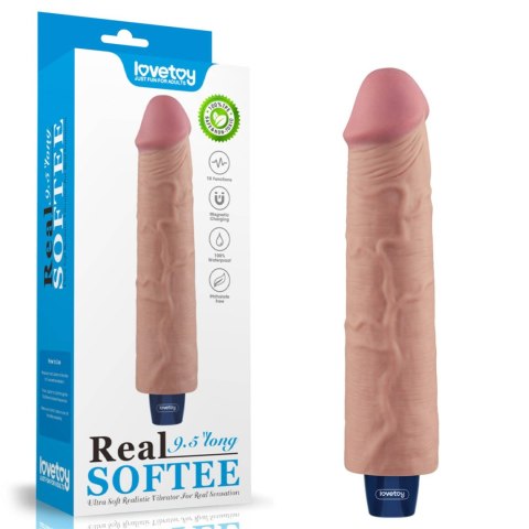 Realistyczne wibrujące dildo Softee 9.5 cala (cieliste)