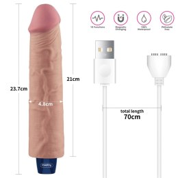 Realistyczne wibrujące dildo Softee 9.5 cala (cieliste)