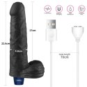 Realistyczny Wibrator Dildo Softee TPE 23 cm – Ładowany USB (Czarny)