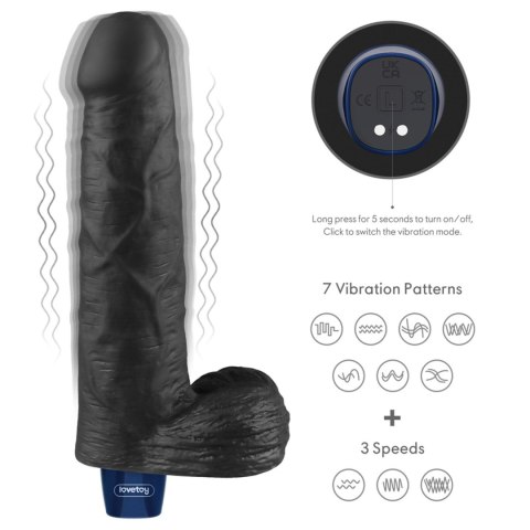 Realistyczny Wibrator Dildo Softee TPE 23 cm – Ładowany USB (Czarny)