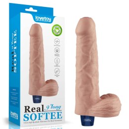 REAL SOFTEE – Realistyczne Dildo Wibrujące z TPE, Ładowalne, 23 cm (Cieliste)