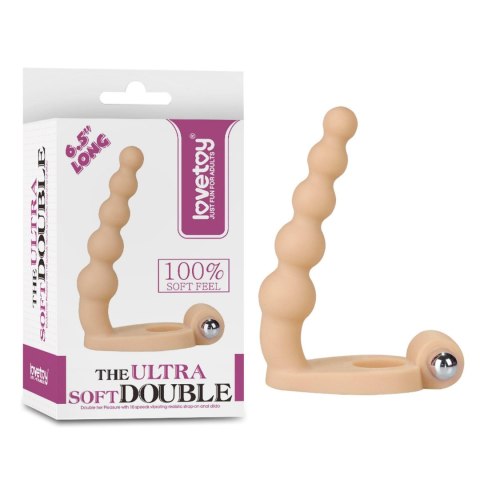 Ultra Miękki Pierścień Erekcyjny z Dildo 6.5'' i Koralikami Stymulującymi