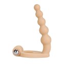 Ultra Miękki Pierścień Erekcyjny z Dildo 6.5'' i Koralikami Stymulującymi