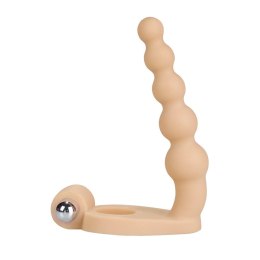 Ultra Miękki Pierścień Erekcyjny z Dildo 6.5'' i Koralikami Stymulującymi