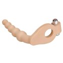 Ultra Miękki Pierścień Erekcyjny z Dildo 6.5'' i Koralikami Stymulującymi