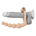 Ultra Miękki Pierścień Erekcyjny z Dildo 6.5'' i Koralikami Stymulującymi