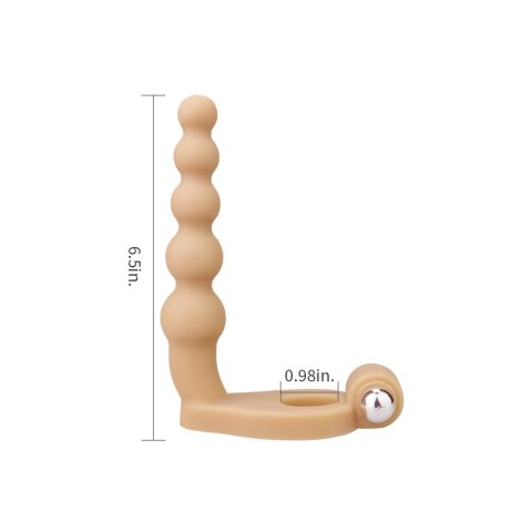 Ultra Miękki Pierścień Erekcyjny z Dildo 6.5'' i Koralikami Stymulującymi