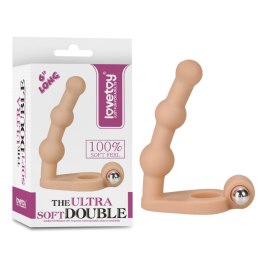 Ultramiękki pierścień erekcyjny z guzkowym dildo i wibratorem 6 cali