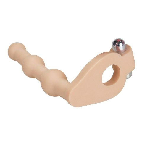 Ultramiękki pierścień erekcyjny z guzkowym dildo i wibratorem 6 cali