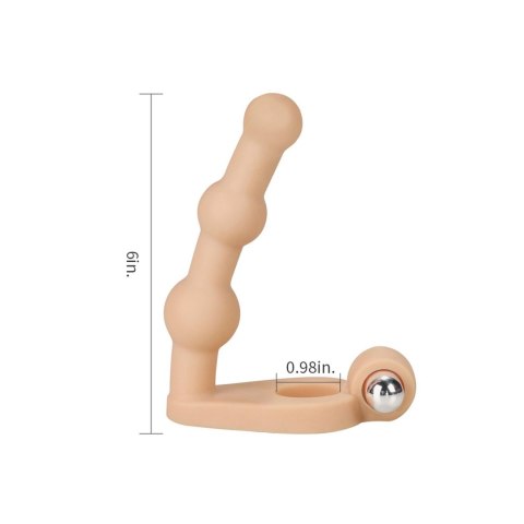 Ultramiękki pierścień erekcyjny z guzkowym dildo i wibratorem 6 cali