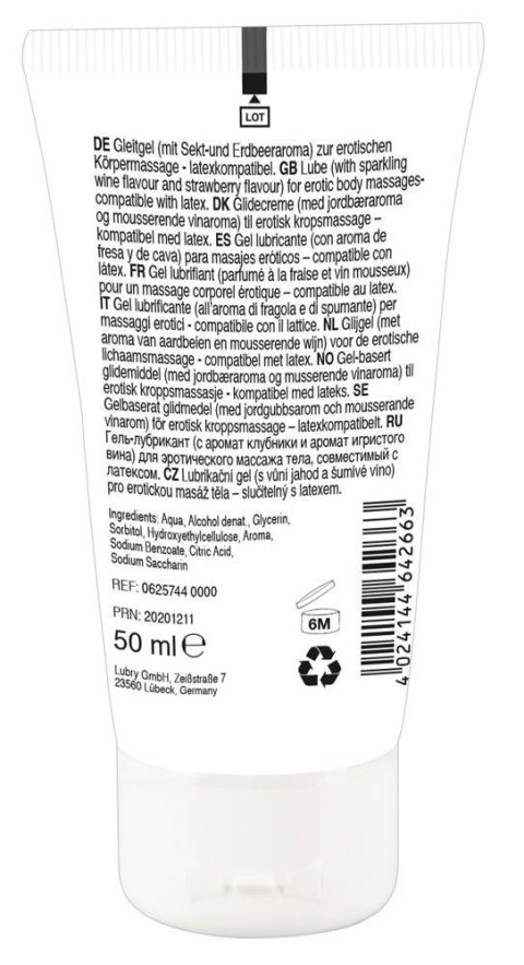 Skosztuj! Żel do Masażu o Smaku Truskawki i Wina Musującego 50 ml