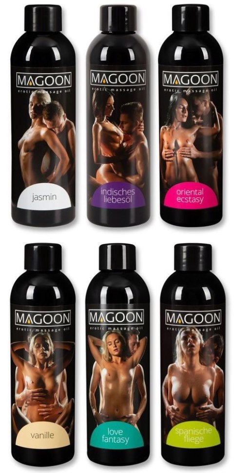 Zmysłowy Zestaw Olejków do Masażu Magoon – 6 x 200 ml