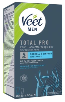 Veet Men TOTAL PRO - Zestaw do depilacji intymnej dla mężczyzn