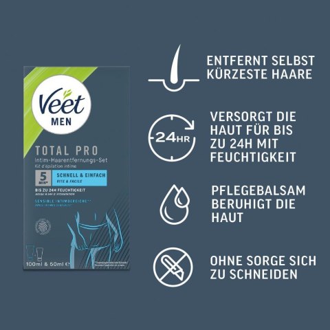 Veet Men TOTAL PRO - Zestaw do depilacji intymnej dla mężczyzn