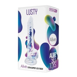 Dildo Lusty-AL. Transparentna Żelowa Faktura