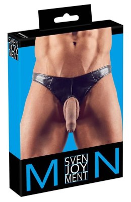 Męskie stringi Im. Leather z imitacji skóry, M