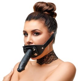 Wyrafinowany Skórzany Knebel z Dildo 'Penis'
