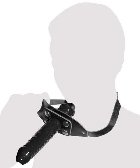 Wyrafinowany Skórzany Knebel z Dildo 'Penis'