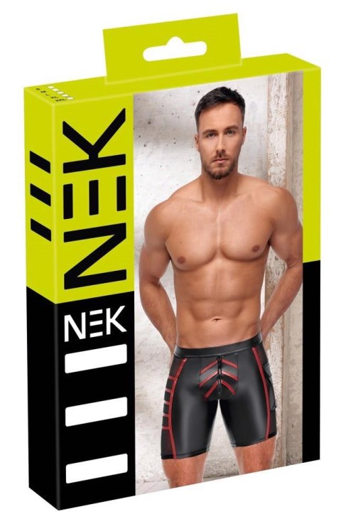 Zmysłowe Szorty Męskie NEK, Czarno-Czerwone XL