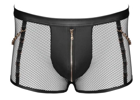 Eleganckie Slipy Męskie Svenjoyment – Czarne Wetlook z Siateczki i Detalami, Rozmiar M