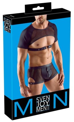 Zmysłowy Męski Crop Top z Siateczką S