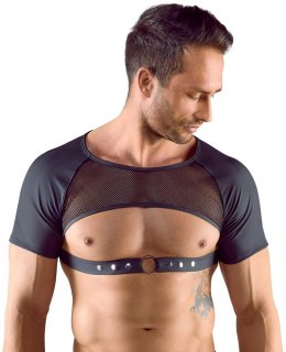 Zmysłowy Męski Crop Top z Siateczką S
