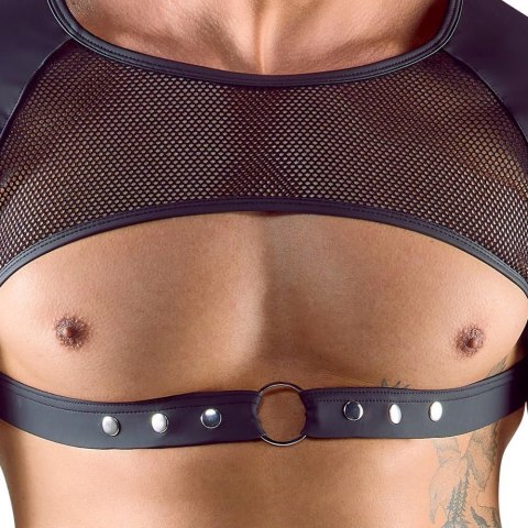 Zmysłowy Męski Crop Top z Siateczką S