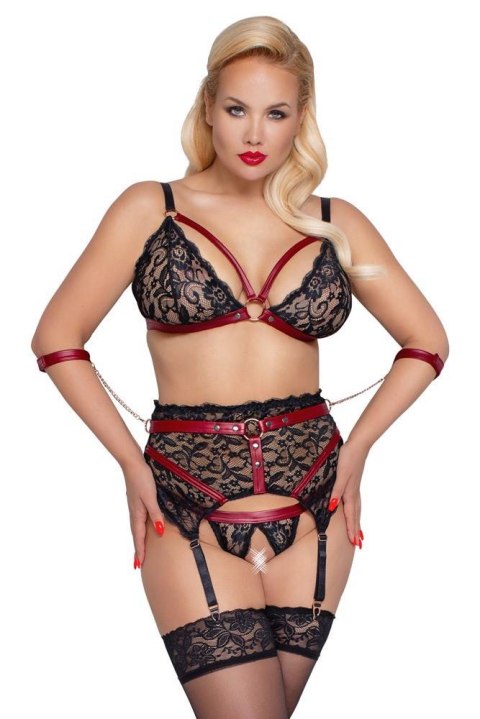 Zmysłowy komplet bielizny Bondage 3XL