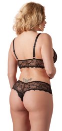 Elegancki czarny komplet: biustonosz i stringi, rozmiar 2XL