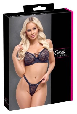 Uwodzicielski koronkowy komplet Cottelli LINGERIE (biustonosz 85B, stringi L)