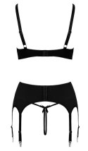 Zmysłowy Komplet Bielizny z Suwakami Cottelli LINGERIE: Biustonosz, Pas i Stringi