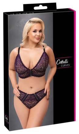 Zmysłowy koronkowy komplet bielizny Cottelli CURVES, fioletowy, 3XL