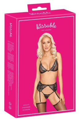 Ekskluzywny Komplet Bielizny: Biustonosz, Pas i Stringi L/XL