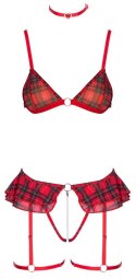 Zmysłowy komplet bielizny w szkocką kratkę Plaid S