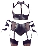 Zmysłowy komplet bondage z biustonoszem typu shelf bra, rozmiar 85D/L