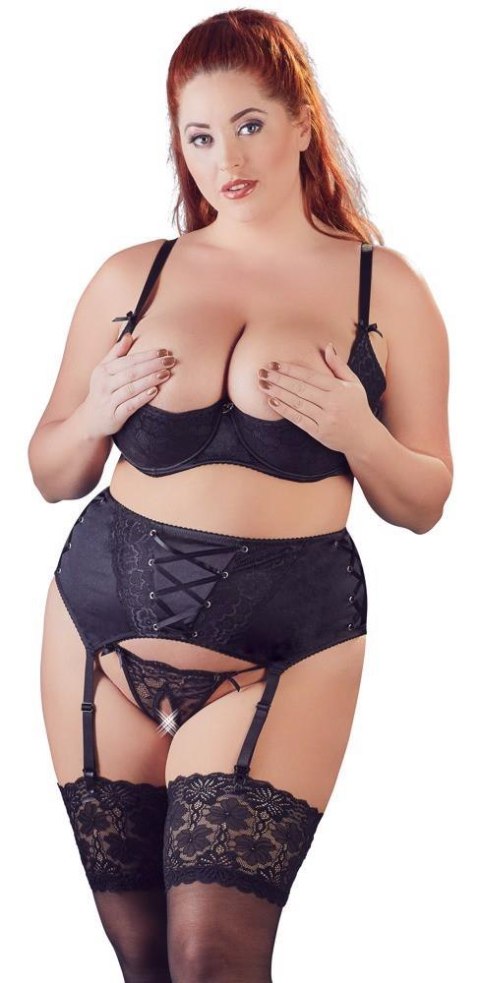 Zmysłowy komplet z pasem do pończoch 95E/2XL