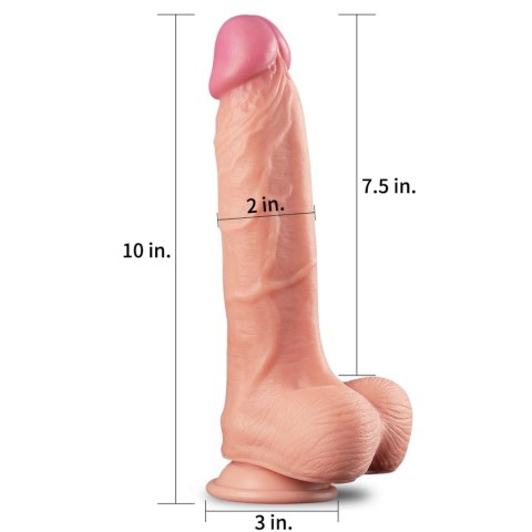 Dwuwarstwowe Dildo Realistyczne z Platynowego Silikonu 25 cm