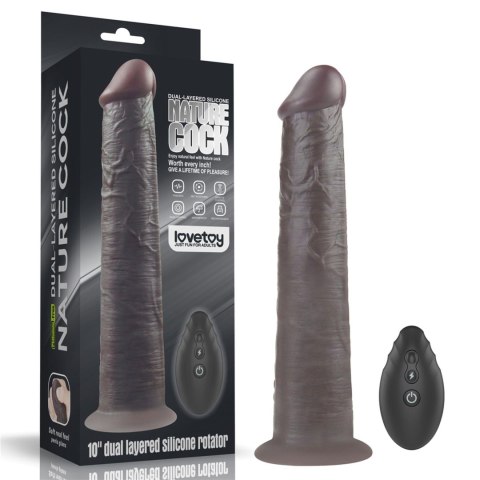 Luksusowe Dildo Realistyczne Lovetoy z Rotacją i Wibracjami – Dwuwarstwowy Silikon Platynowy, 25,4 cm