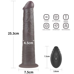 Luksusowe Dildo Realistyczne Lovetoy z Rotacją i Wibracjami – Dwuwarstwowy Silikon Platynowy, 25,4 cm