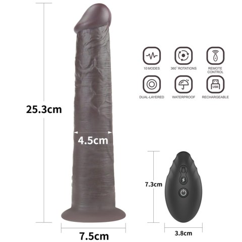 Luksusowe Dildo Realistyczne Lovetoy z Rotacją i Wibracjami – Dwuwarstwowy Silikon Platynowy, 25,4 cm