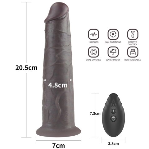 Ultrarealistyczne Dildo z Obrotem i Wibracją 8.0'' z Podwójnego Silikonu Platynowego