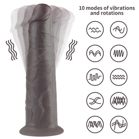 Ultrarealistyczne Dildo z Obrotem i Wibracją 8.0'' z Podwójnego Silikonu Platynowego
