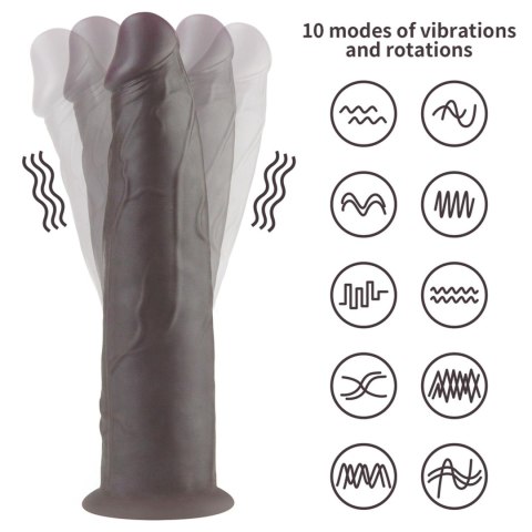 Realistyczny Dildo z Platynowego Silikonu o Podwójnej Warstwie z Rotacją i Wibracjami – 23 cm